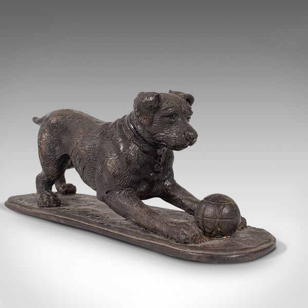 Vintage Dog Figure, English, Bronze, Statue, Playful Retriever, After PJ Mene