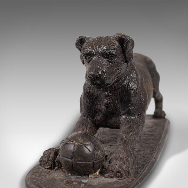 Vintage Dog Figure, English, Bronze, Statue, Playful Retriever, After PJ Mene