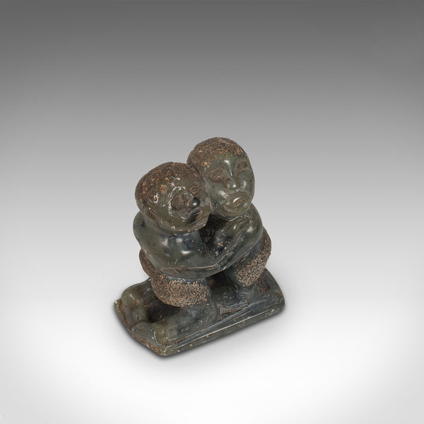 Small Antique Tribal Figure, Polynesian, Decorative, Soapstone, Statue, C.1900