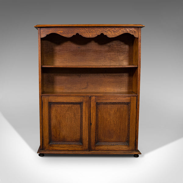 Antique Headmaster's Office Bookcase, English, Oak, Cabinet, Edwardian, C.1910