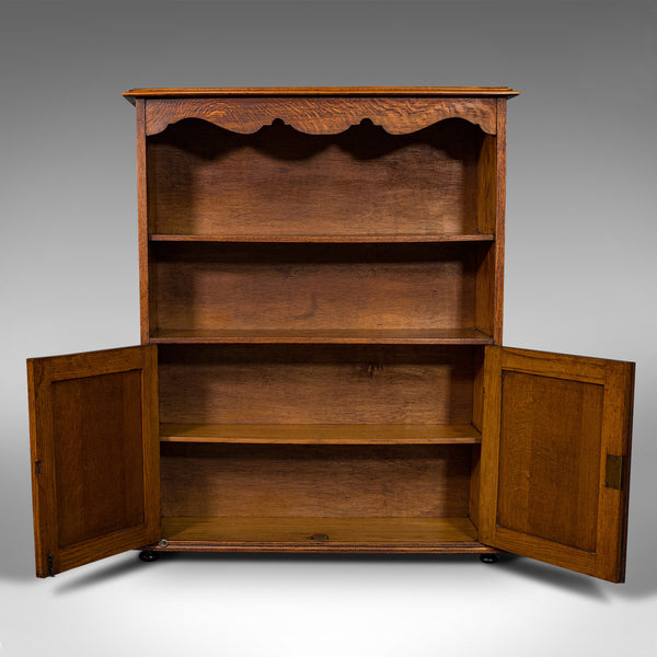 Antique Headmaster's Office Bookcase, English, Oak, Cabinet, Edwardian, C.1910