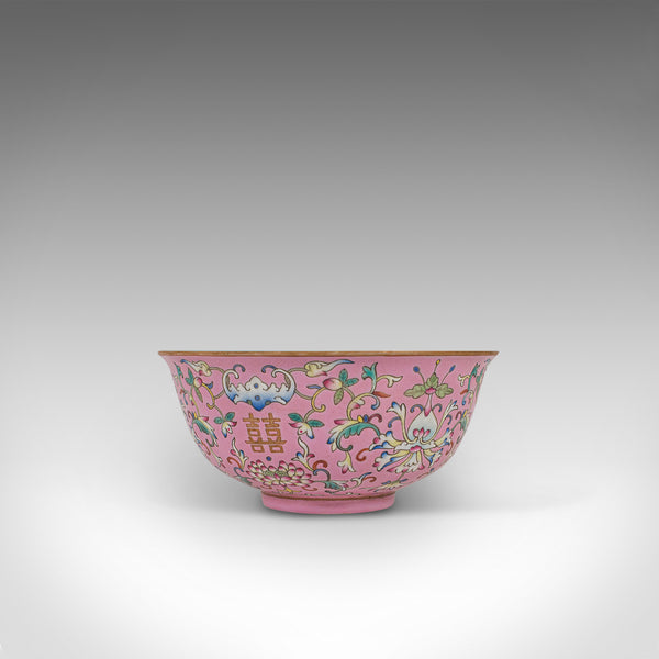 Antique Decorative Marriage Bowl, Chinese, Ceramic, Ceremonial, Dish, Circa 1880