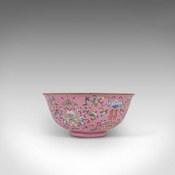 Antique Decorative Marriage Bowl, Chinese, Ceramic, Ceremonial, Dish, Circa 1880
