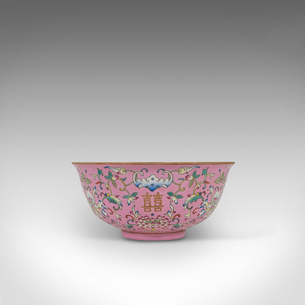 Antique Decorative Marriage Bowl, Chinese, Ceramic, Ceremonial, Dish, Circa 1880