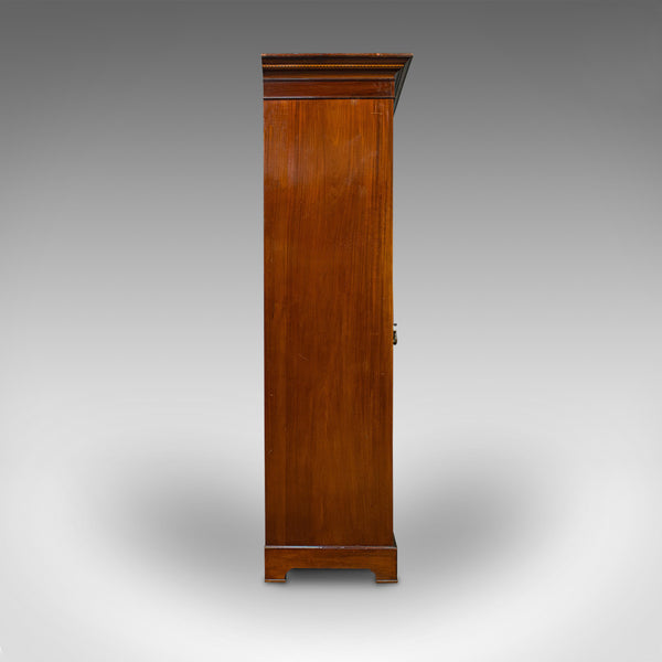 Antique Gentleman's Triple Wardrobe, English, Mahogany, Cabinet, Victorian, 1880