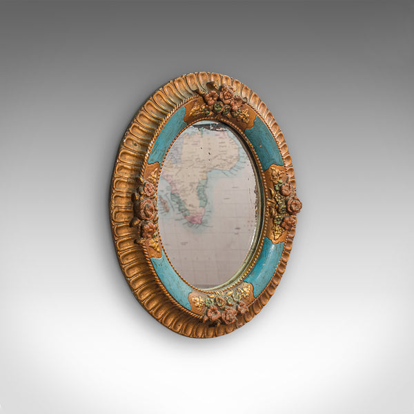 Antique Decorative Wall Mirror, German, Oval, Black Forest, Victorian, C.1900