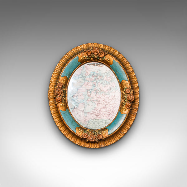 Antique Decorative Wall Mirror, German, Oval, Black Forest, Victorian, C.1900