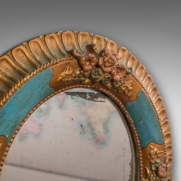 Antique Decorative Wall Mirror, German, Oval, Black Forest, Victorian, C.1900
