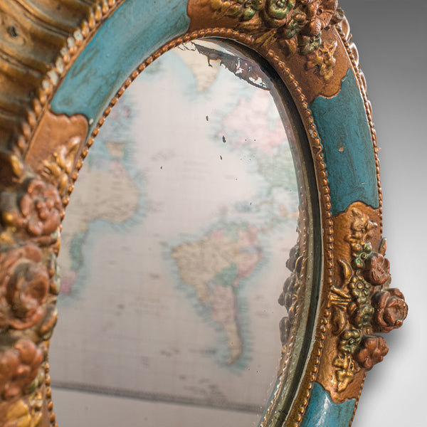 Antique Decorative Wall Mirror, German, Oval, Black Forest, Victorian, C.1900