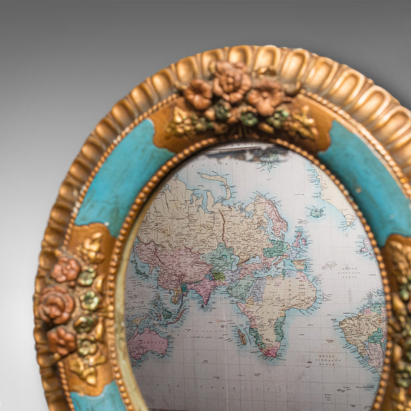 Antique Decorative Wall Mirror, German, Oval, Black Forest, Victorian, C.1900