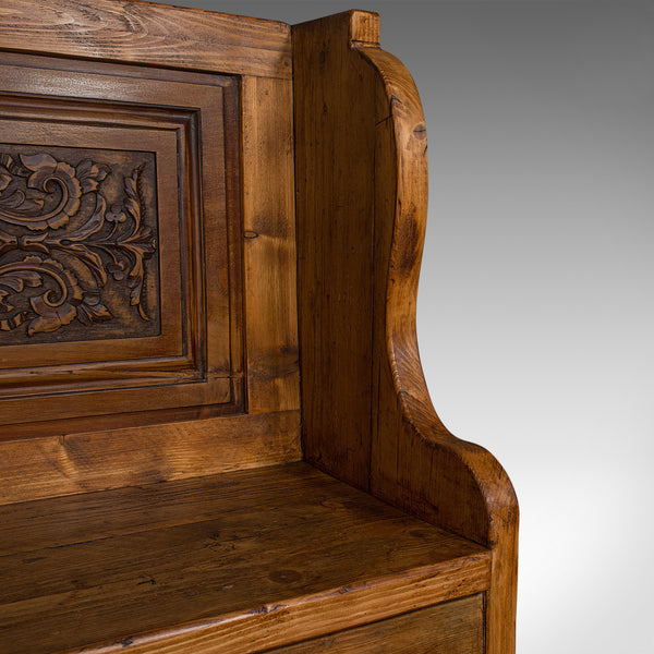 Large Vintage Settle, French, Provincial, Bench, Pew, Mid Century, Circa 1950