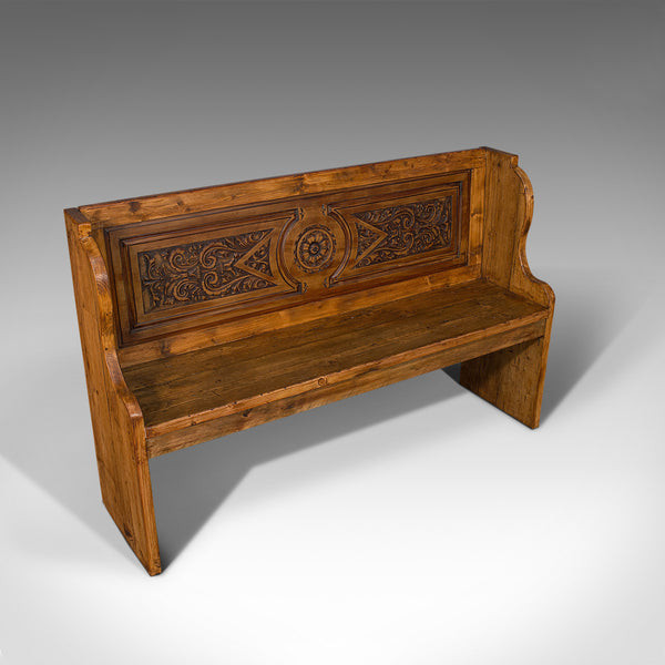 Large Vintage Settle, French, Provincial, Bench, Pew, Mid Century, Circa 1950