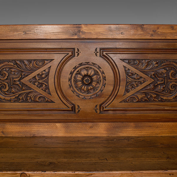 Large Vintage Settle, French, Provincial, Bench, Pew, Mid Century, Circa 1950