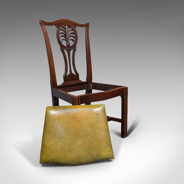 Antique, Set of 6, Dining Chairs, English, Mahogany, Leather, Seats, Victorian