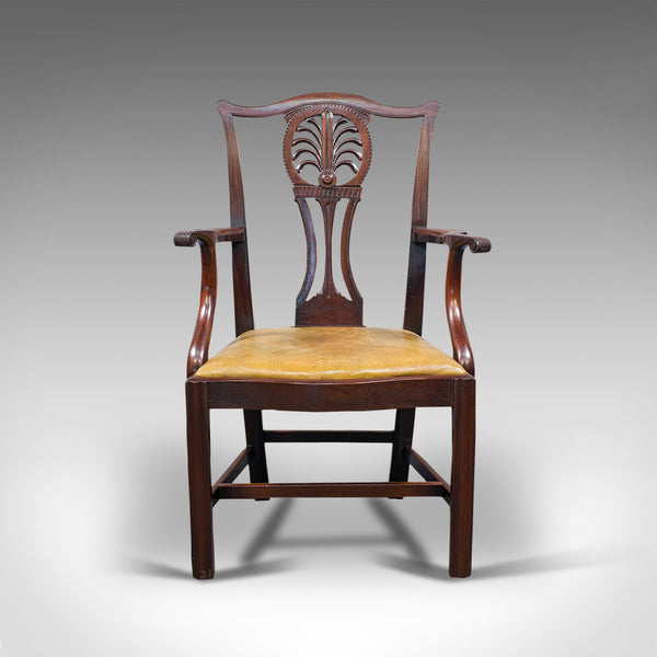 Antique, Set of 6, Dining Chairs, English, Mahogany, Leather, Seats, Victorian