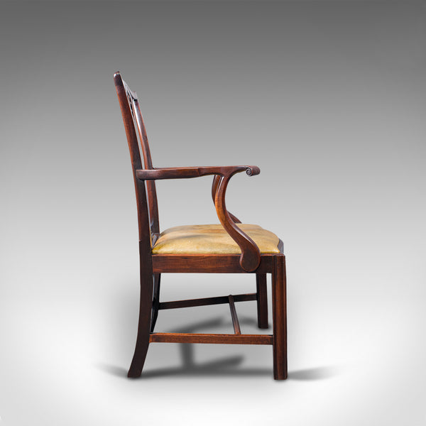 Antique, Set of 6, Dining Chairs, English, Mahogany, Leather, Seats, Victorian