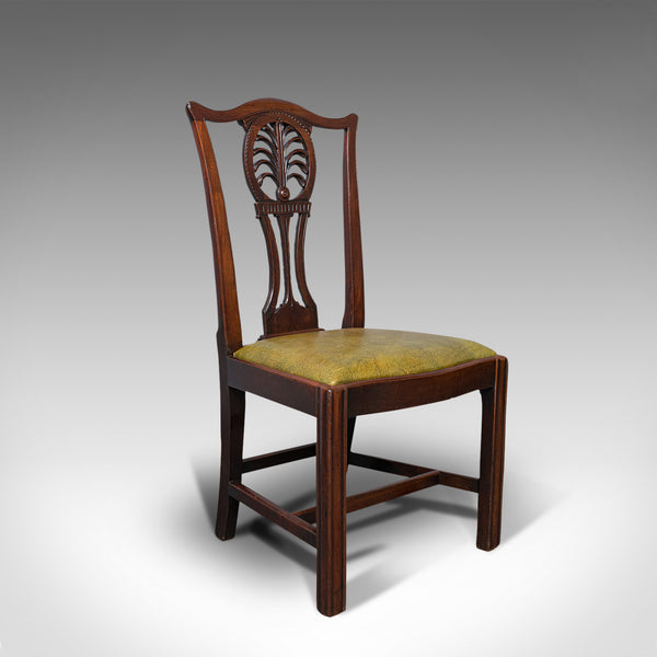 Antique, Set of 6, Dining Chairs, English, Mahogany, Leather, Seats, Victorian