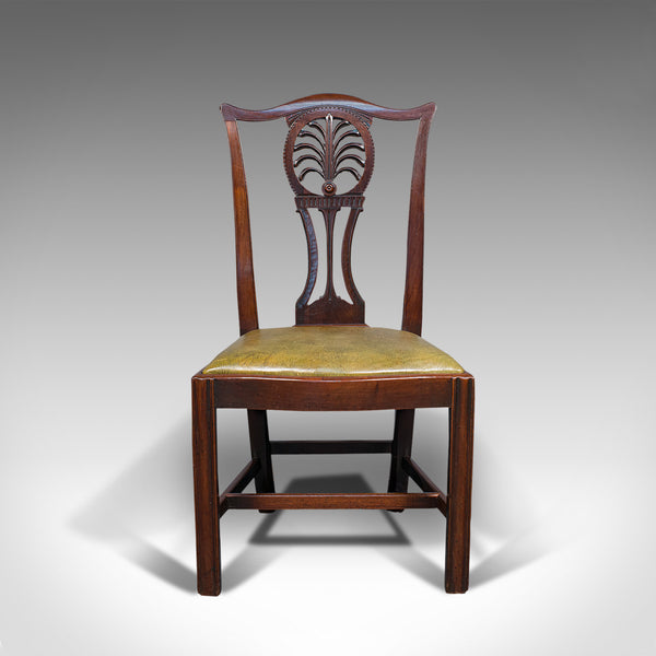 Antique, Set of 6, Dining Chairs, English, Mahogany, Leather, Seats, Victorian