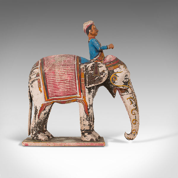 Antique Decorative Elephant and Mahout, Indian, Figure, Early Victorian, C.1850