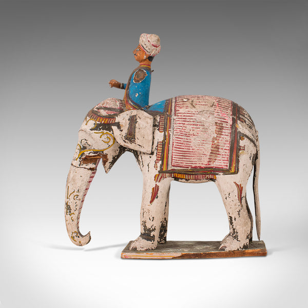 Antique Decorative Elephant and Mahout, Indian, Figure, Early Victorian, C.1850