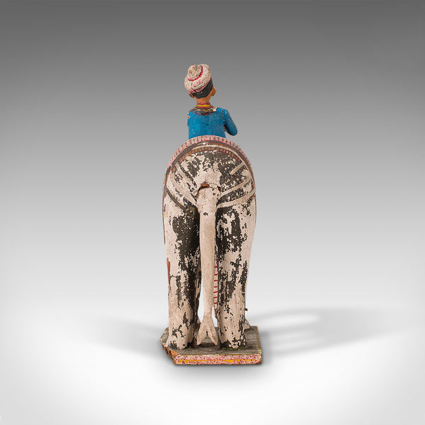 Antique Decorative Elephant and Mahout, Indian, Figure, Early Victorian, C.1850