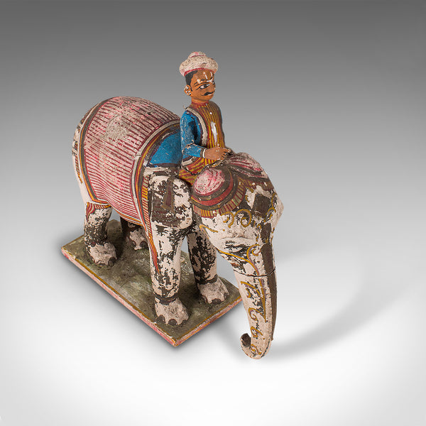 Antique Decorative Elephant and Mahout, Indian, Figure, Early Victorian, C.1850