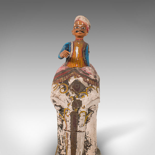 Antique Decorative Elephant and Mahout, Indian, Figure, Early Victorian, C.1850
