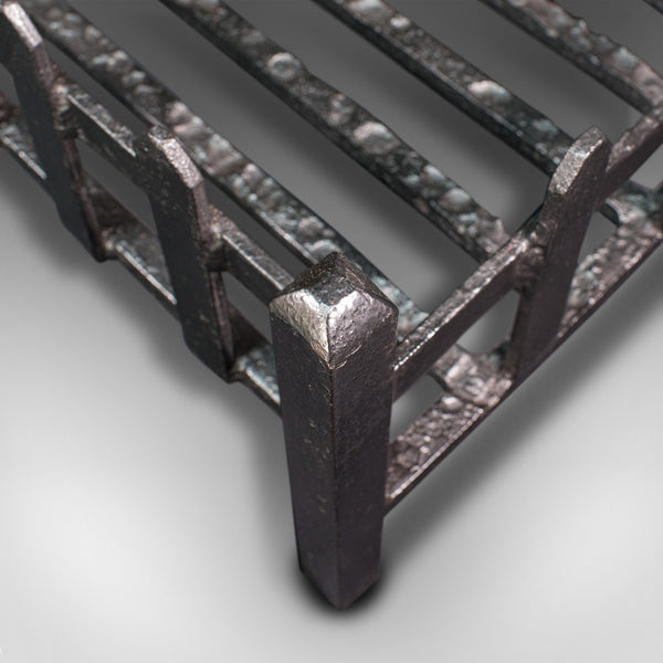 Antique Fire Basket, English, Cast Iron, Fireside, Grate, Late Victorian, C.1900