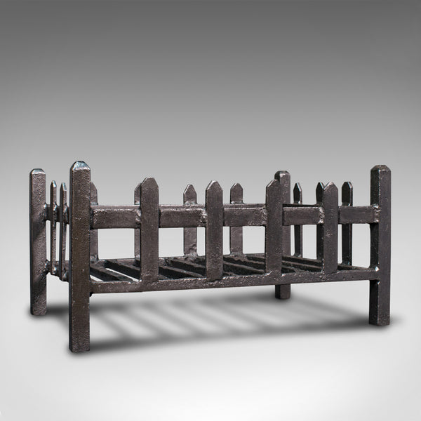 Antique Fire Basket, English, Cast Iron, Fireside, Grate, Late Victorian, C.1900