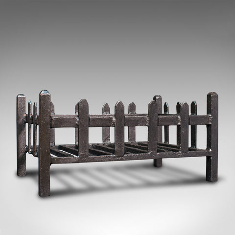 Antique Fire Basket, English, Cast Iron, Fireside, Grate, Late Victorian, C.1900