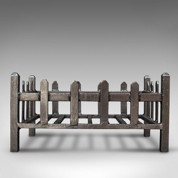 Antique Fire Basket, English, Cast Iron, Fireside, Grate, Late Victorian, C.1900
