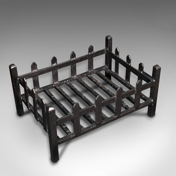 Antique Fire Basket, English, Cast Iron, Fireside, Grate, Late Victorian, C.1900