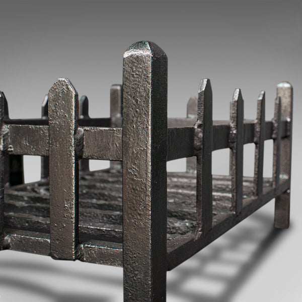Antique Fire Basket, English, Cast Iron, Fireside, Grate, Late Victorian, C.1900