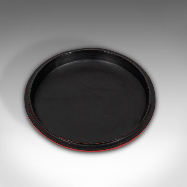 Antique Circular Box, Chinese, Cinnabar, Decorative Tray, Qing Dynasty, C.1900