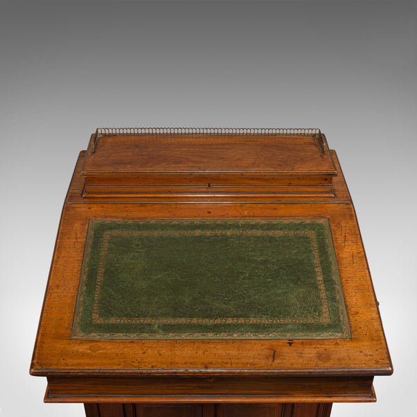 Antique Davenport, English, Walnut, Bird's Eye Maple, Writing Desk, Victorian