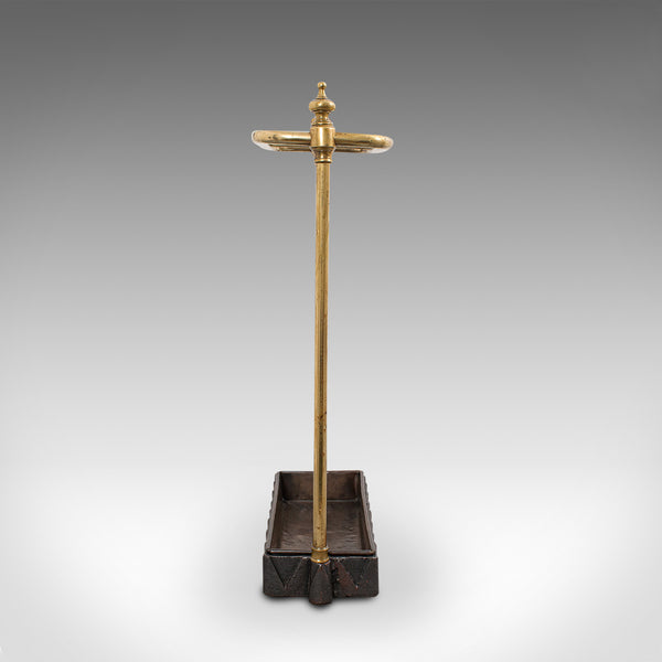 Antique Stick Stand, French, Brass, Hall, Cane, Umbrella Rack, Victorian, C.1850
