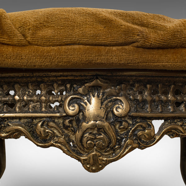 Antique Decorative Footstool, Italian, Gilt, Stool, Baroque Revival, Circa 1900