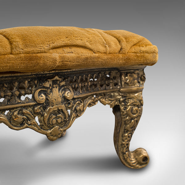 Antique Decorative Footstool, Italian, Gilt, Stool, Baroque Revival, Circa 1900