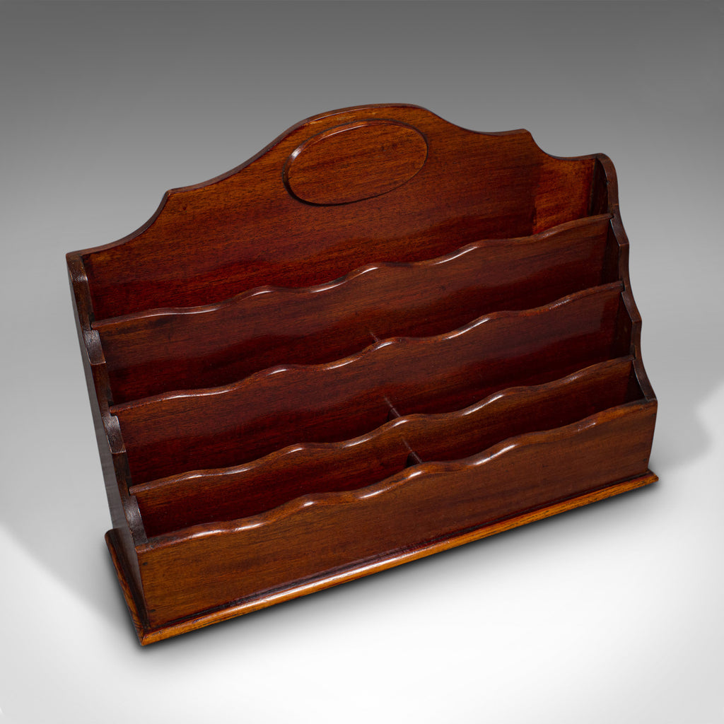 Antique Desk Tidy, English, Mahogany, Letter, Stationery Rack ...