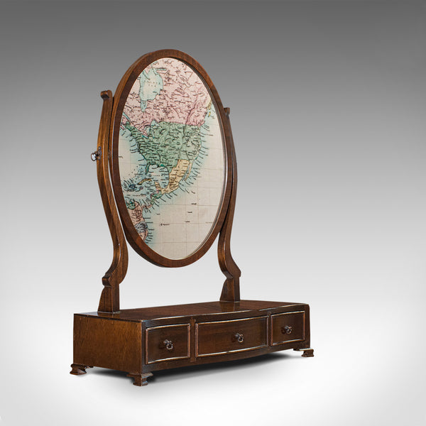 Vintage Toilet Mirror, English, Mahogany, Pedestal, Late 20th Georgian Revival