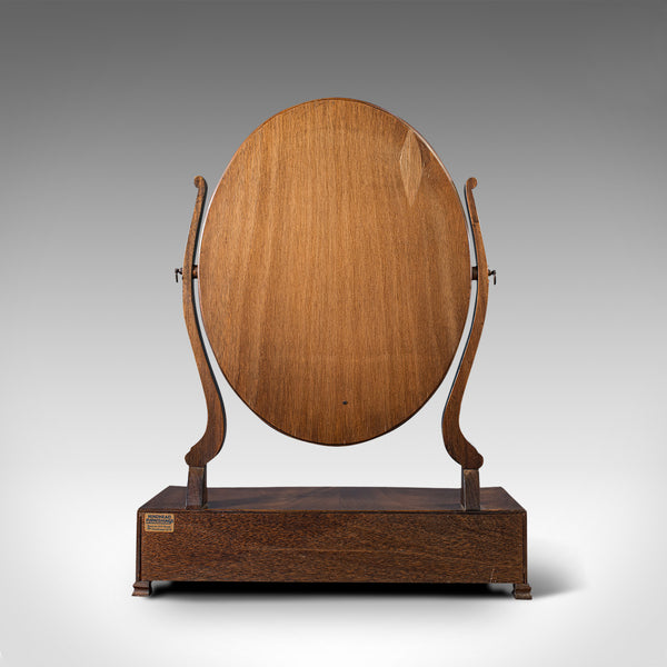 Vintage Toilet Mirror, English, Mahogany, Pedestal, Late 20th Georgian Revival