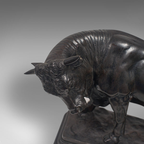 Antique Bull Figure, Austrian, Bronze, Study, Statue, 19th Century, Circa 1900