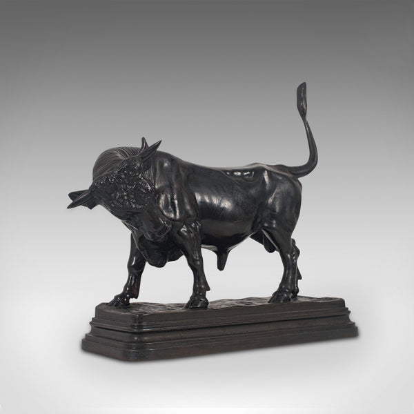 Antique Bull Figure, Austrian, Bronze, Study, Statue, 19th Century, Circa 1900
