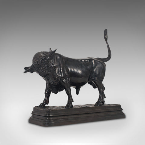 Antique Bull Figure, Austrian, Bronze, Study, Statue, 19th Century, Circa 1900