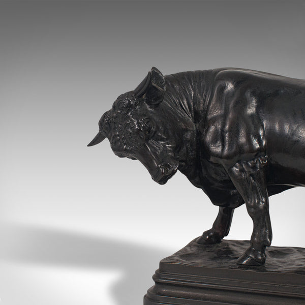 Antique Bull Figure, Austrian, Bronze, Study, Statue, 19th Century, Circa 1900