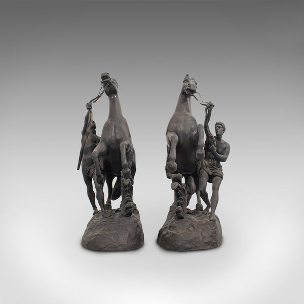 Collectible Antique Pair, Marly Horses, French, Bronze, Equine, Statue, Coustou