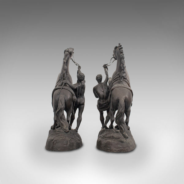 Collectible Antique Pair, Marly Horses, French, Bronze, Equine, Statue, Coustou