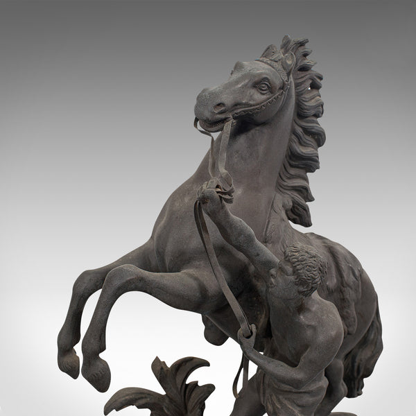 Collectible Antique Pair, Marly Horses, French, Bronze, Equine, Statue, Coustou