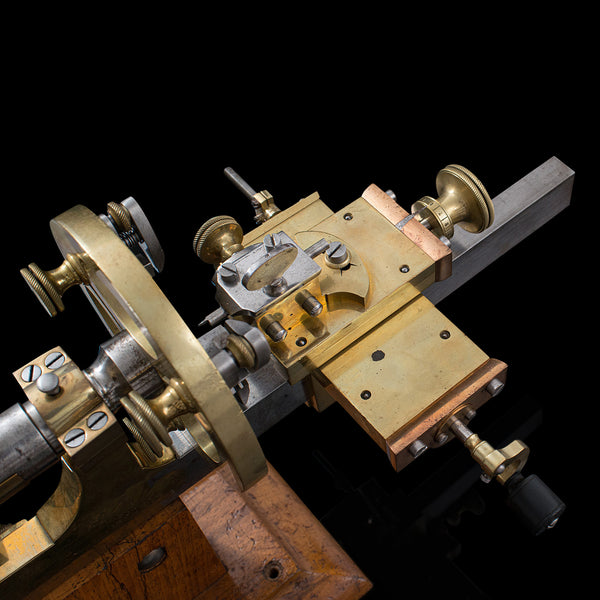 Antique Watchmaker's Lathe, Swiss, Brass, Copper, Precision Instrument, C.1900
