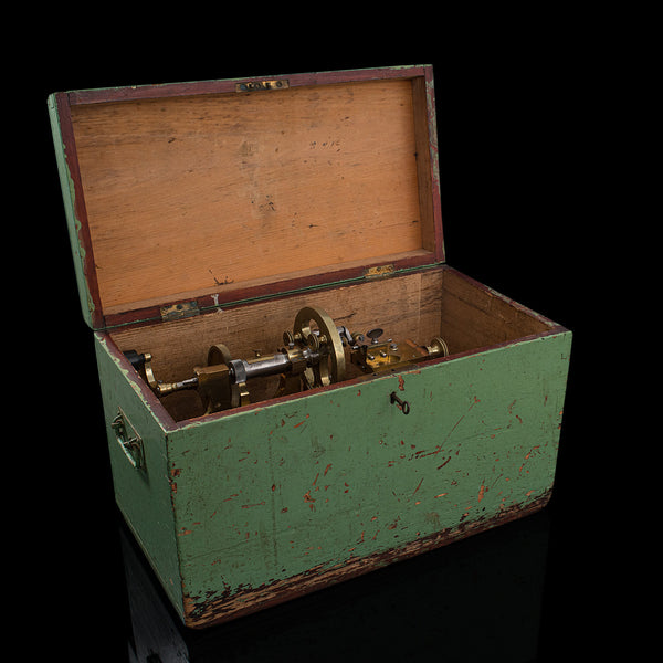 Antique Watchmaker's Lathe, Swiss, Brass, Copper, Precision Instrument, C.1900